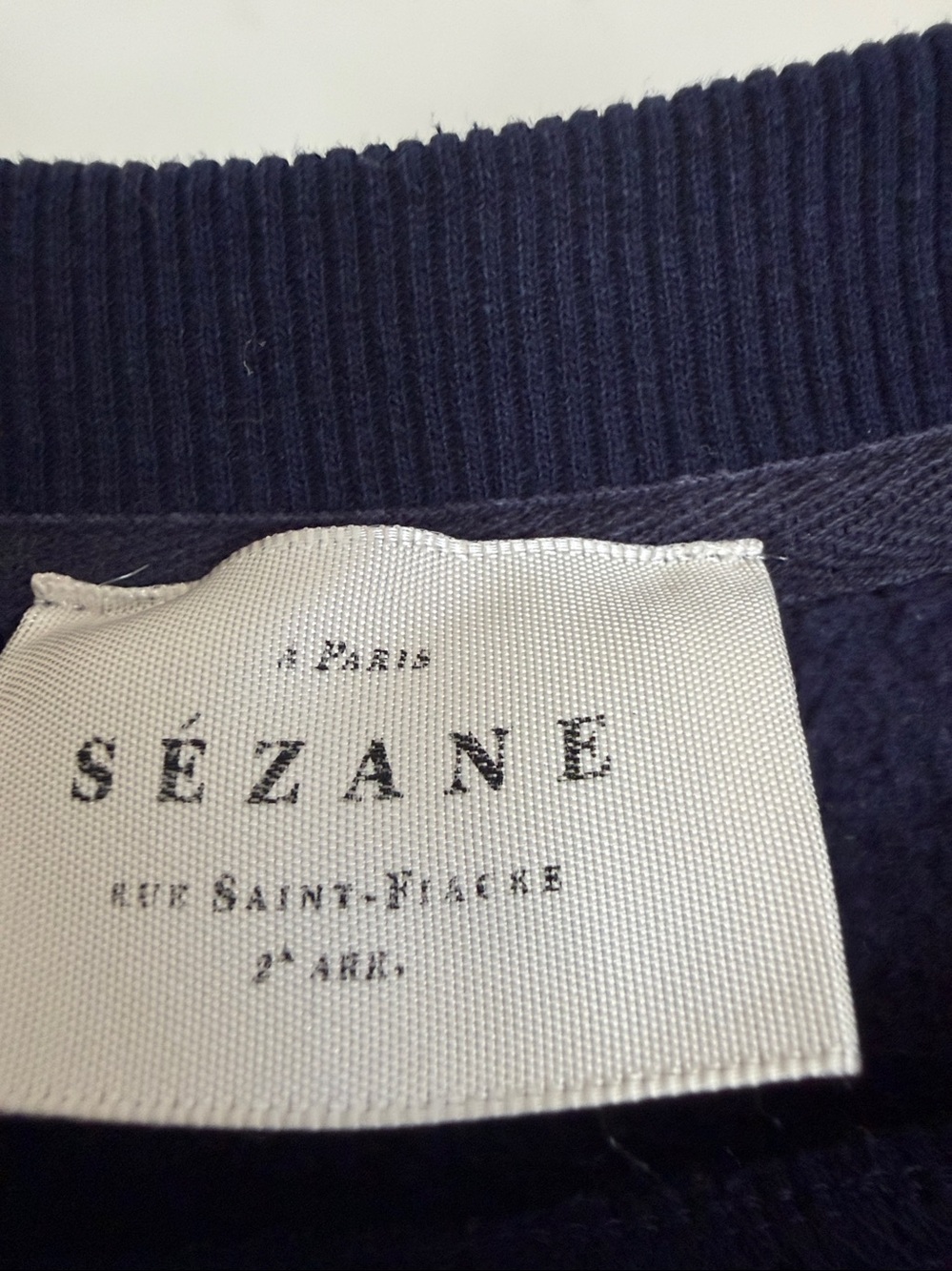Sezane Navy 'Amour Cafe Creme' Graphic Sweatshirt - Picture 2 of 5